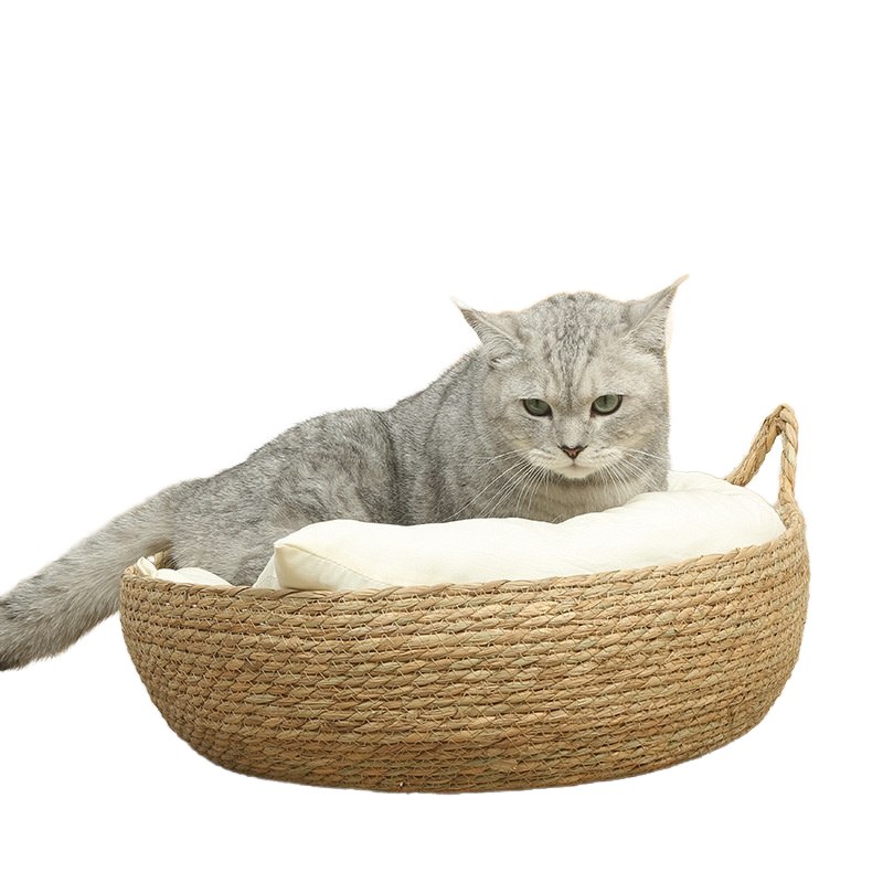 Handmade natural woven pet bed